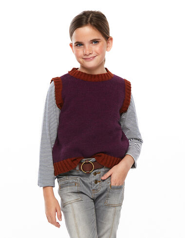 Two-tone berry knit vest - View all > - Nícoli