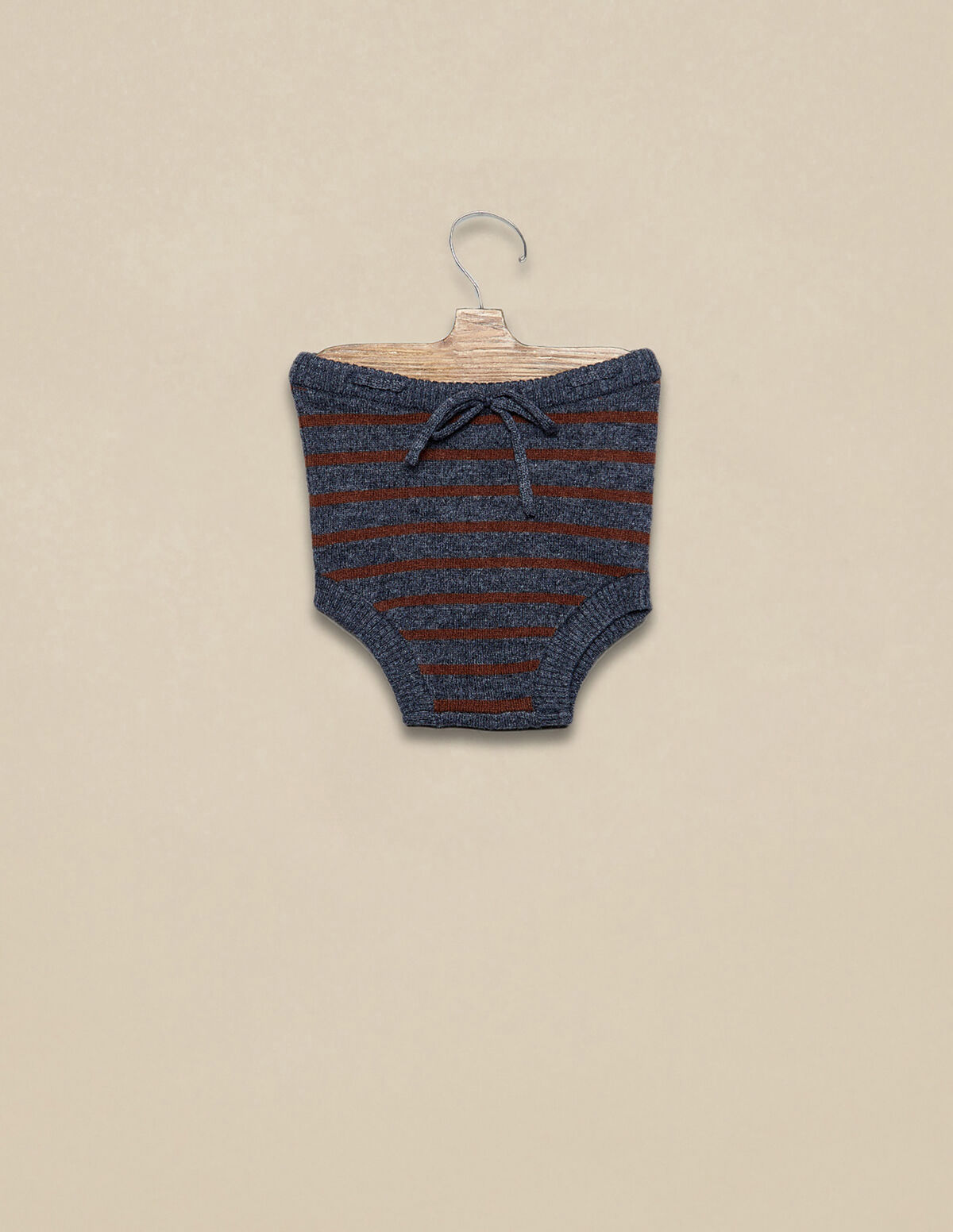 BABY BROWN/CHARCOAL GREY STRIPED BLOOMERS