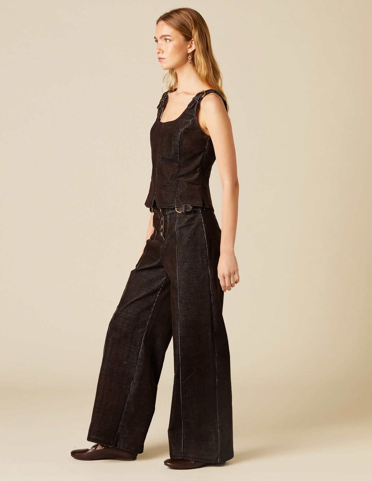 BROWN CORDUROY TOP