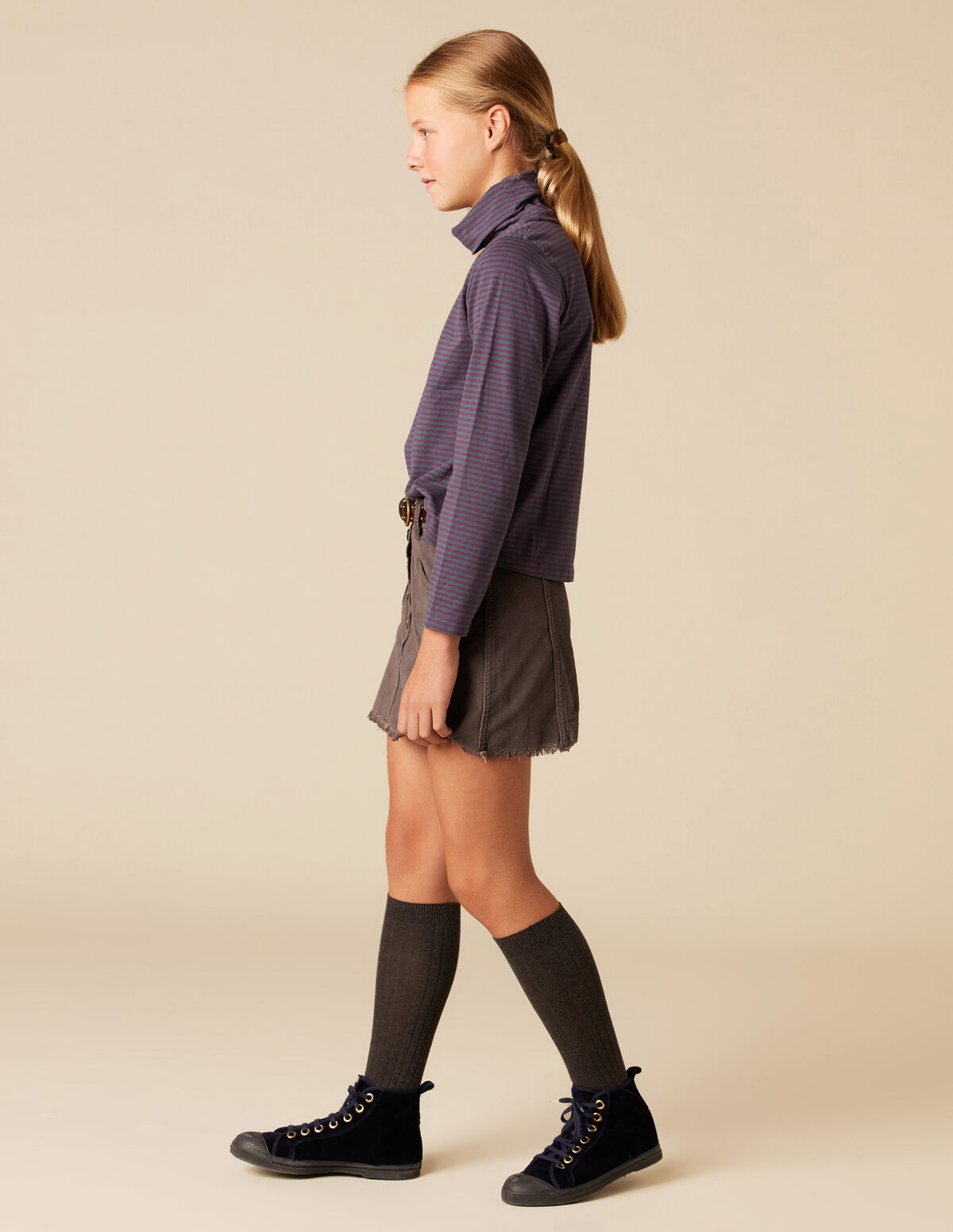 STRIPED TURTLENECK T-SHIRT