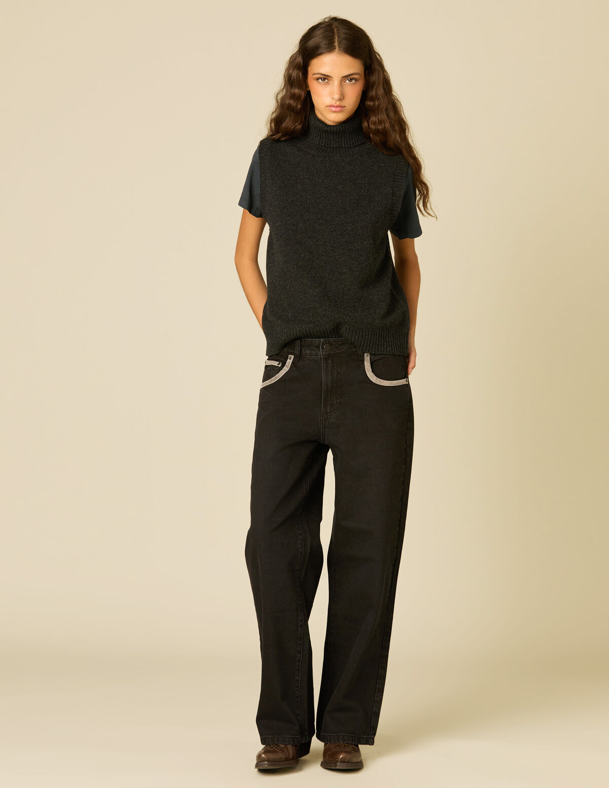 BLACK VELVET RIBBON TROUSERS