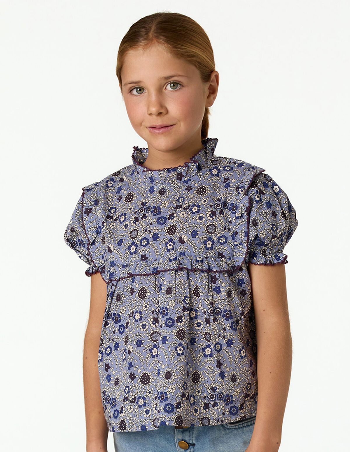 BLUE FLORAL PRINT SHIRT 