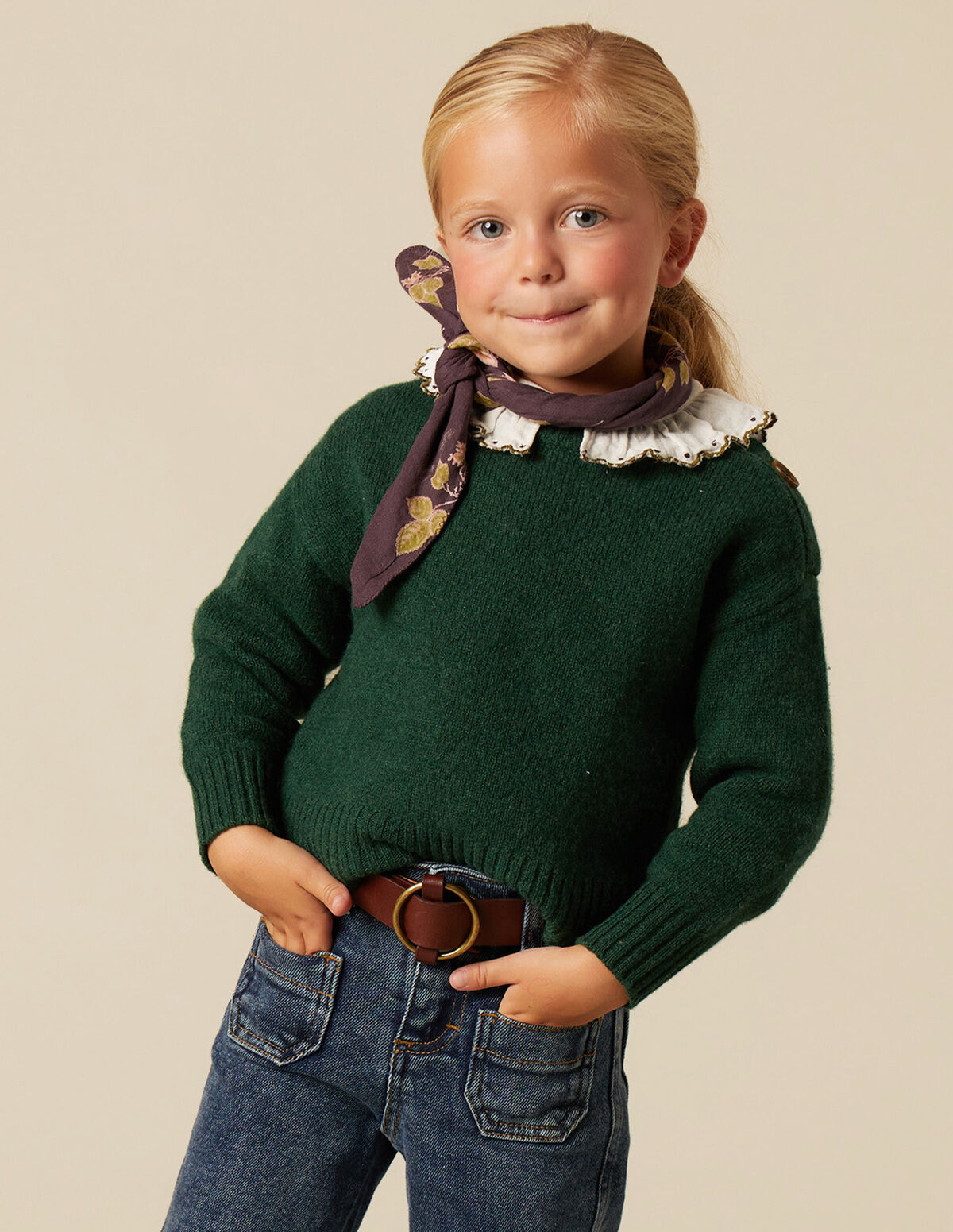 BLUE BUTTONED JUMPER