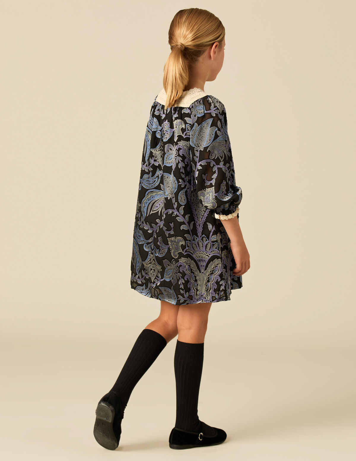 ROBE IMPRIMÉ DÉCORATIF BLEU