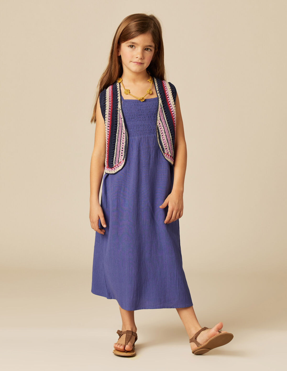 GILET TRICOT BLEU