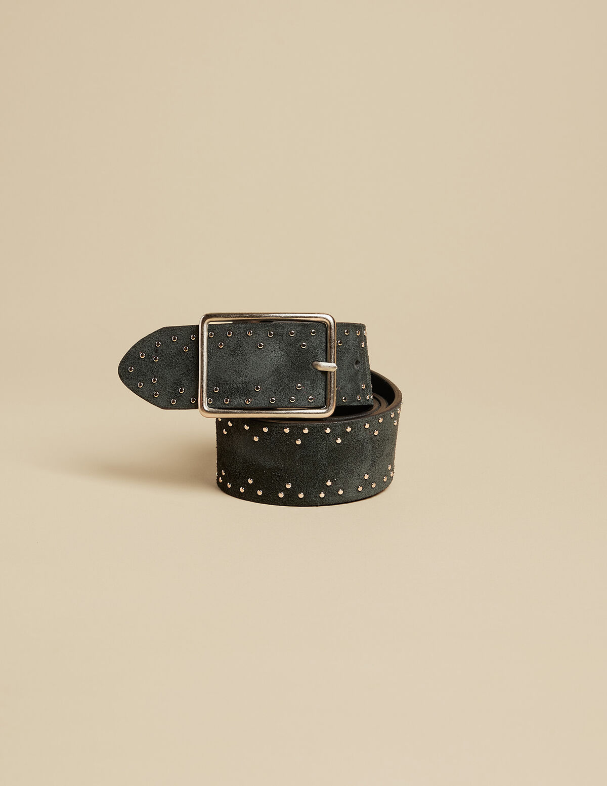 GREEN ZIGZAG SUEDE BELT