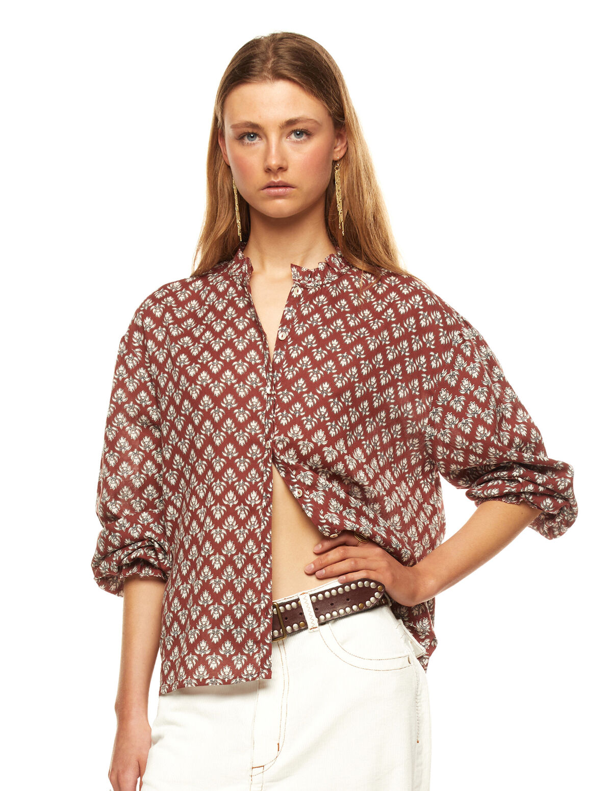 BROWN LEAVES SHIRT - View all - Nícoli