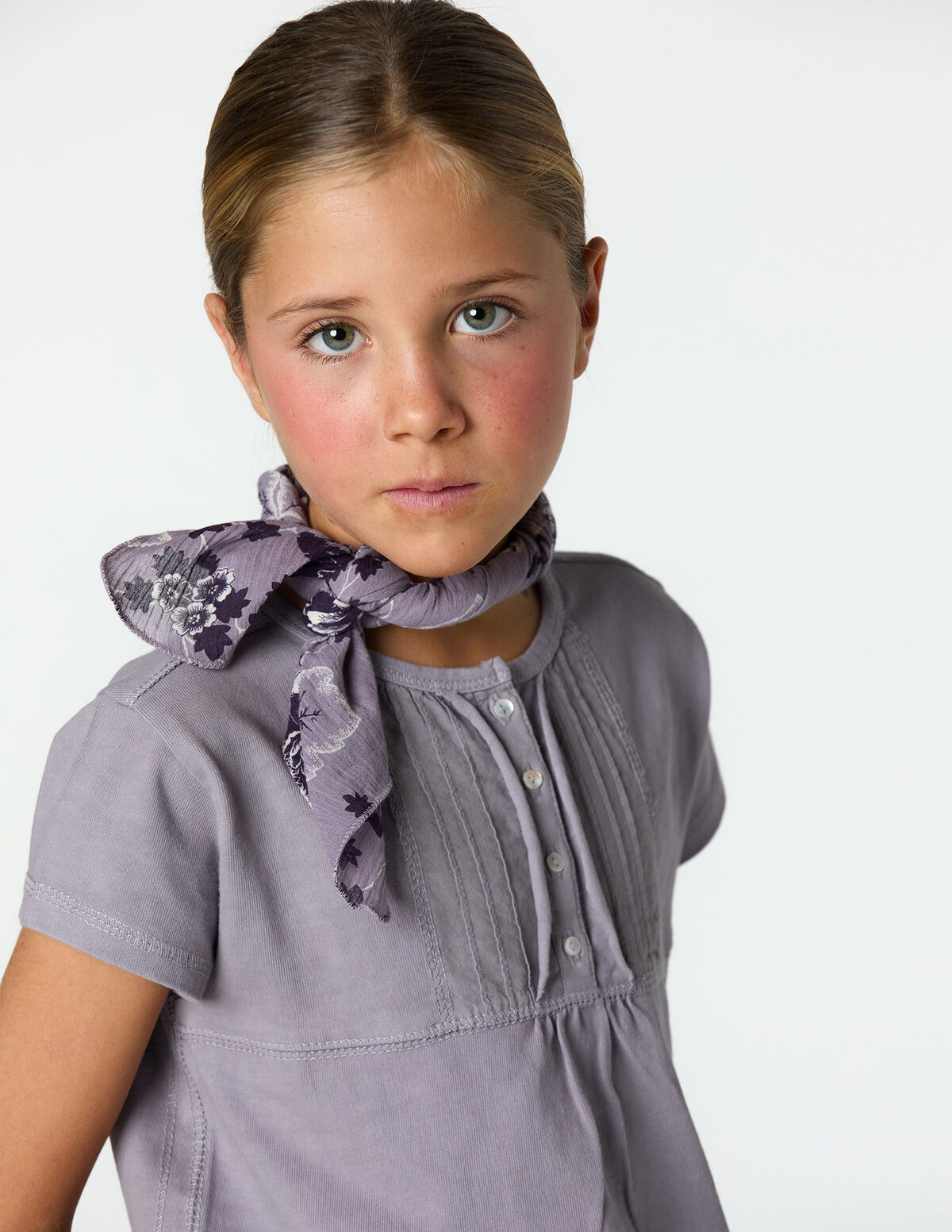 IRON GREY PIN-TUCK T-SHIRT