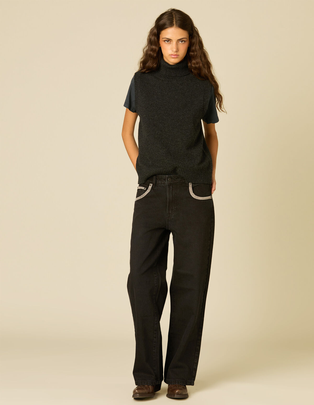BLACK VELVET RIBBON TROUSERS