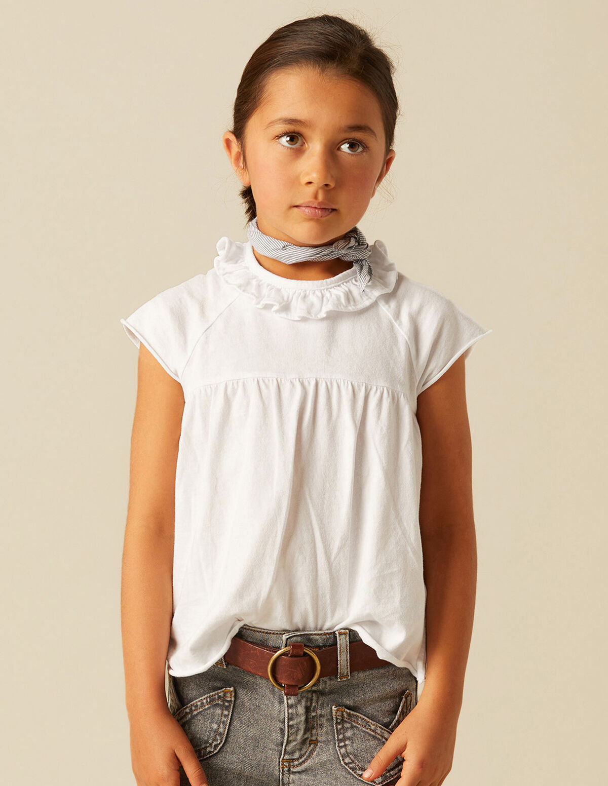 CAMISETA VOLANTE BLANCA