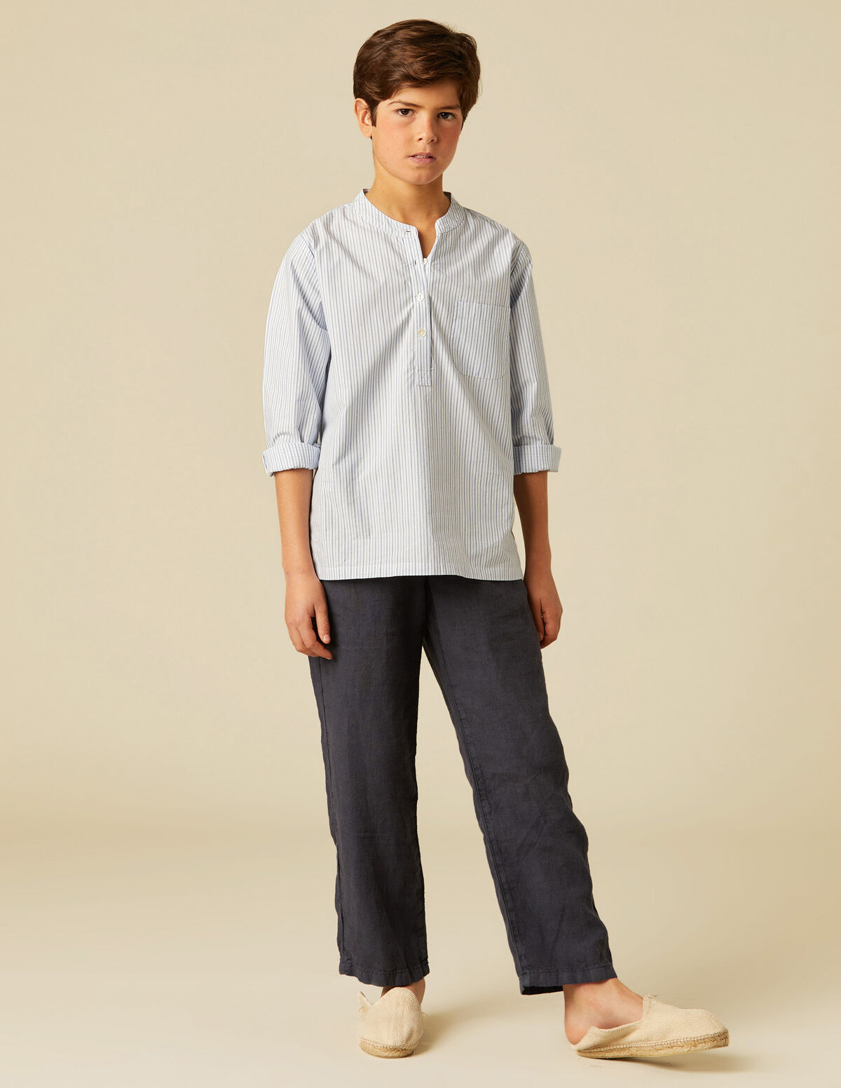 PANTALÓN LINO AZUL OSCURO