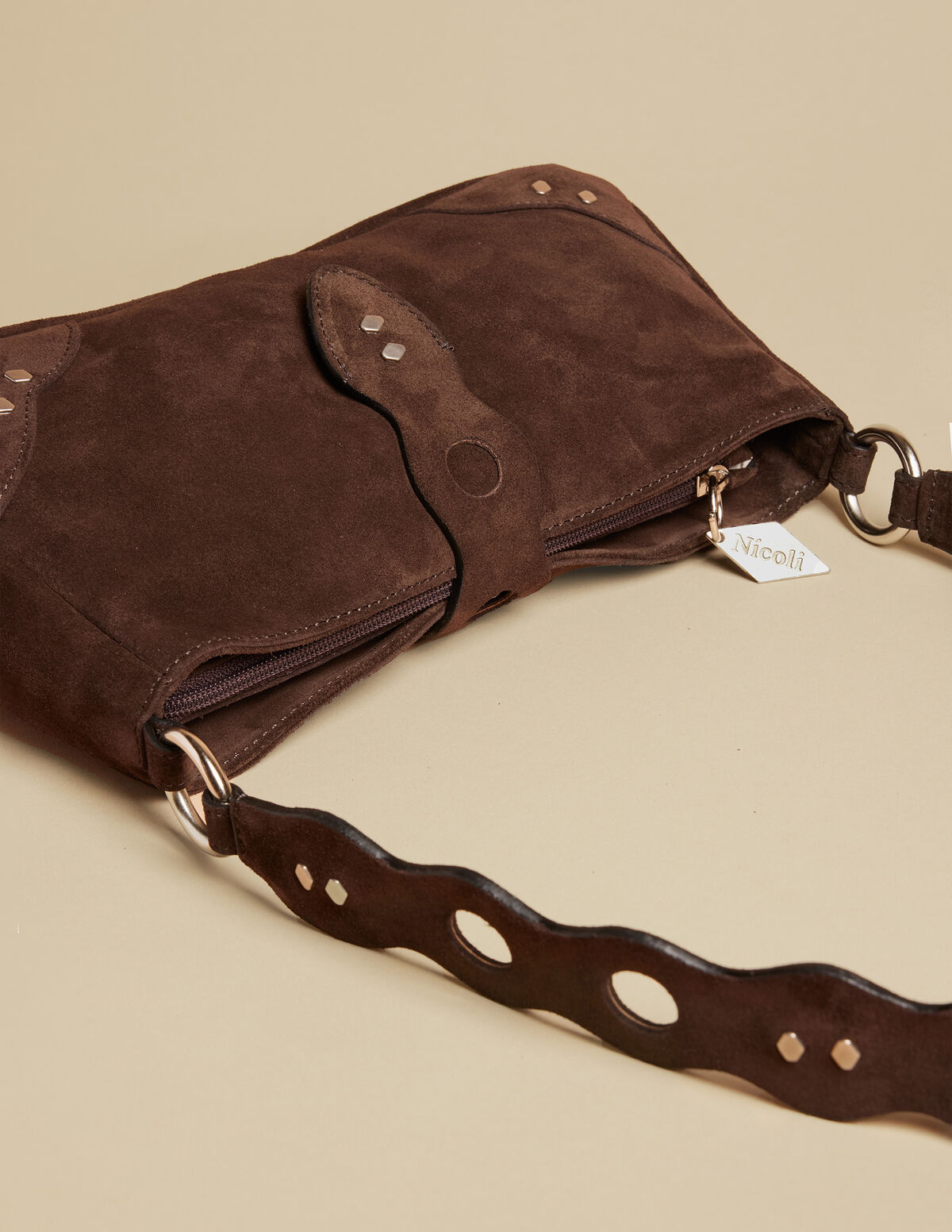 BROWN SPLIT LEATHER MIX BELT