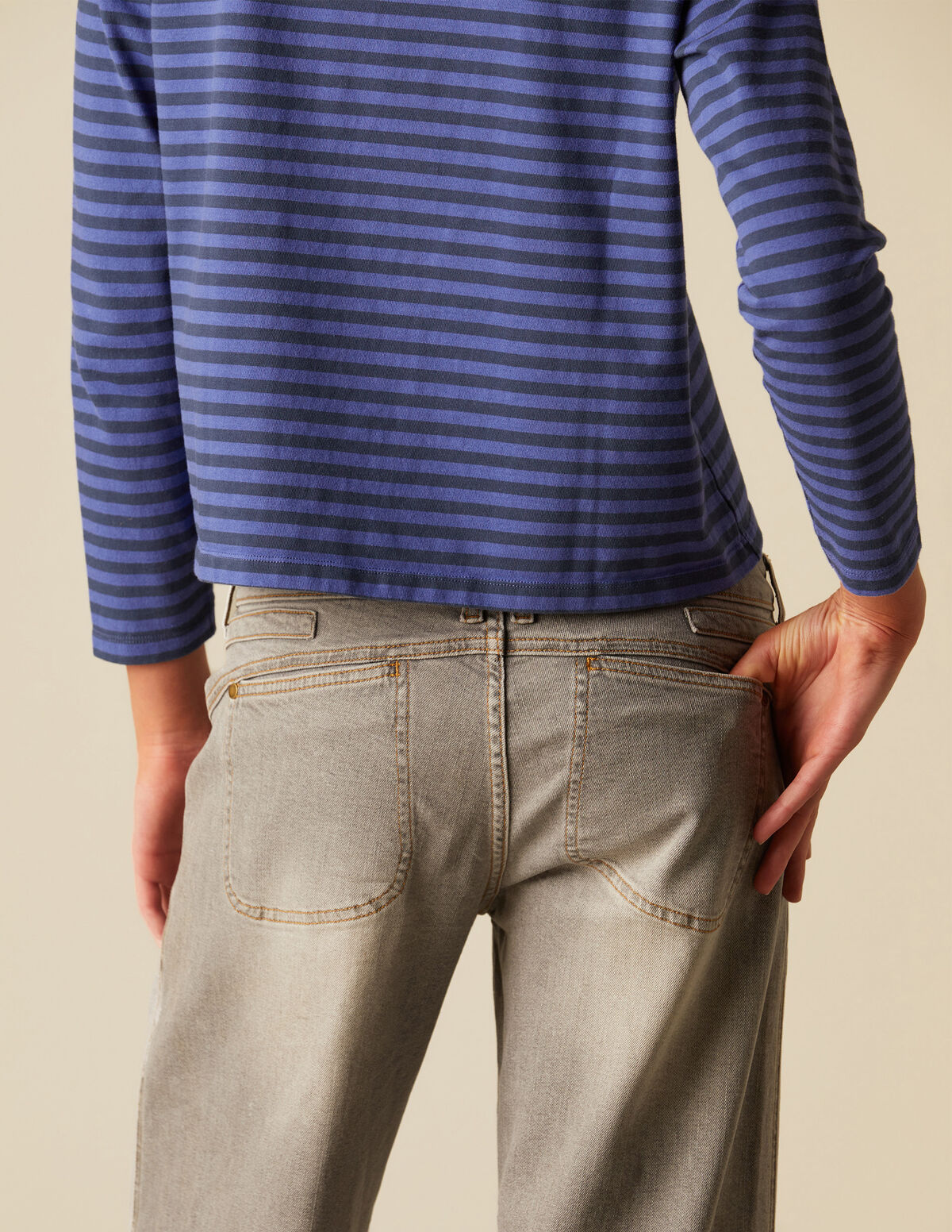 PANTALÓN LOW WAIST DOBLE BOTÓN GRIS