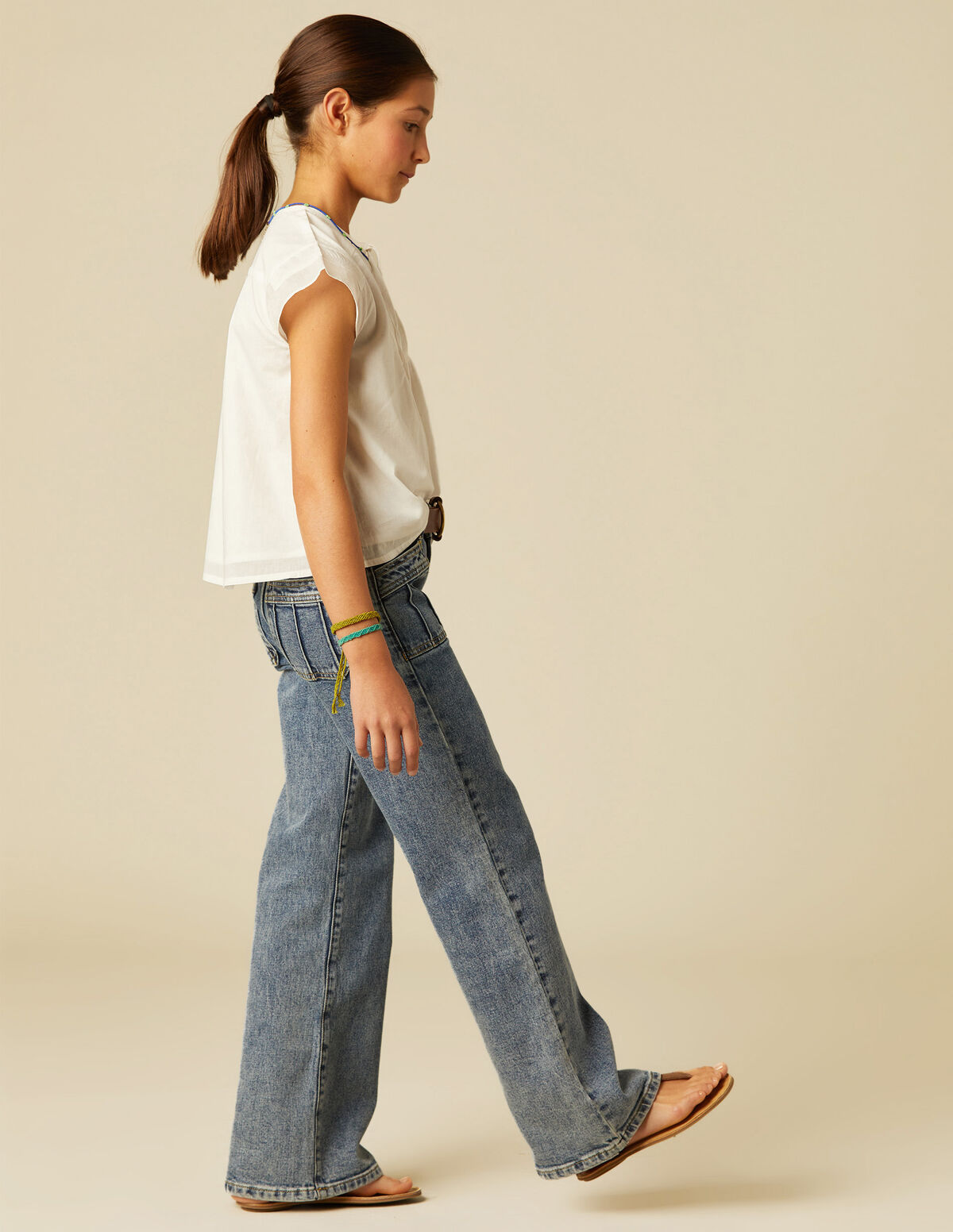PANTALÓN AZUL BOLSILLOS COSTURAS