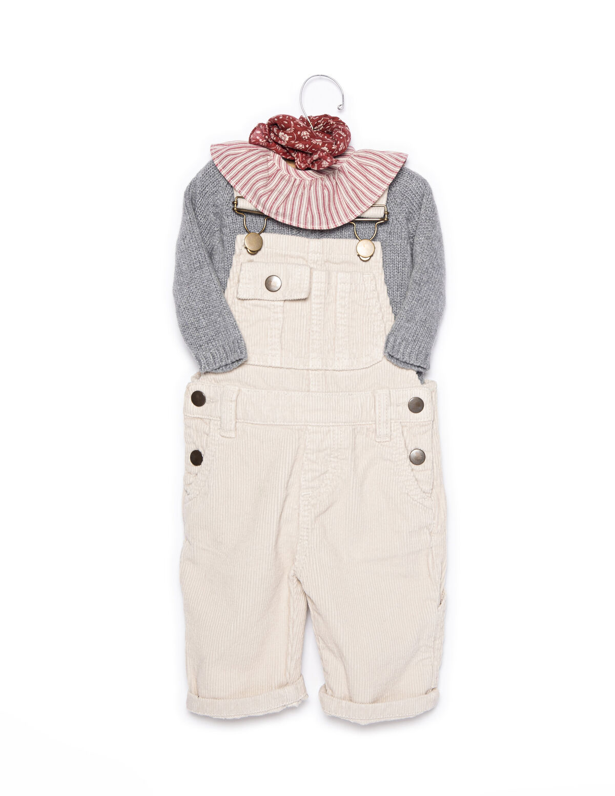 SAND CORDUROY BABY DUNGAREES