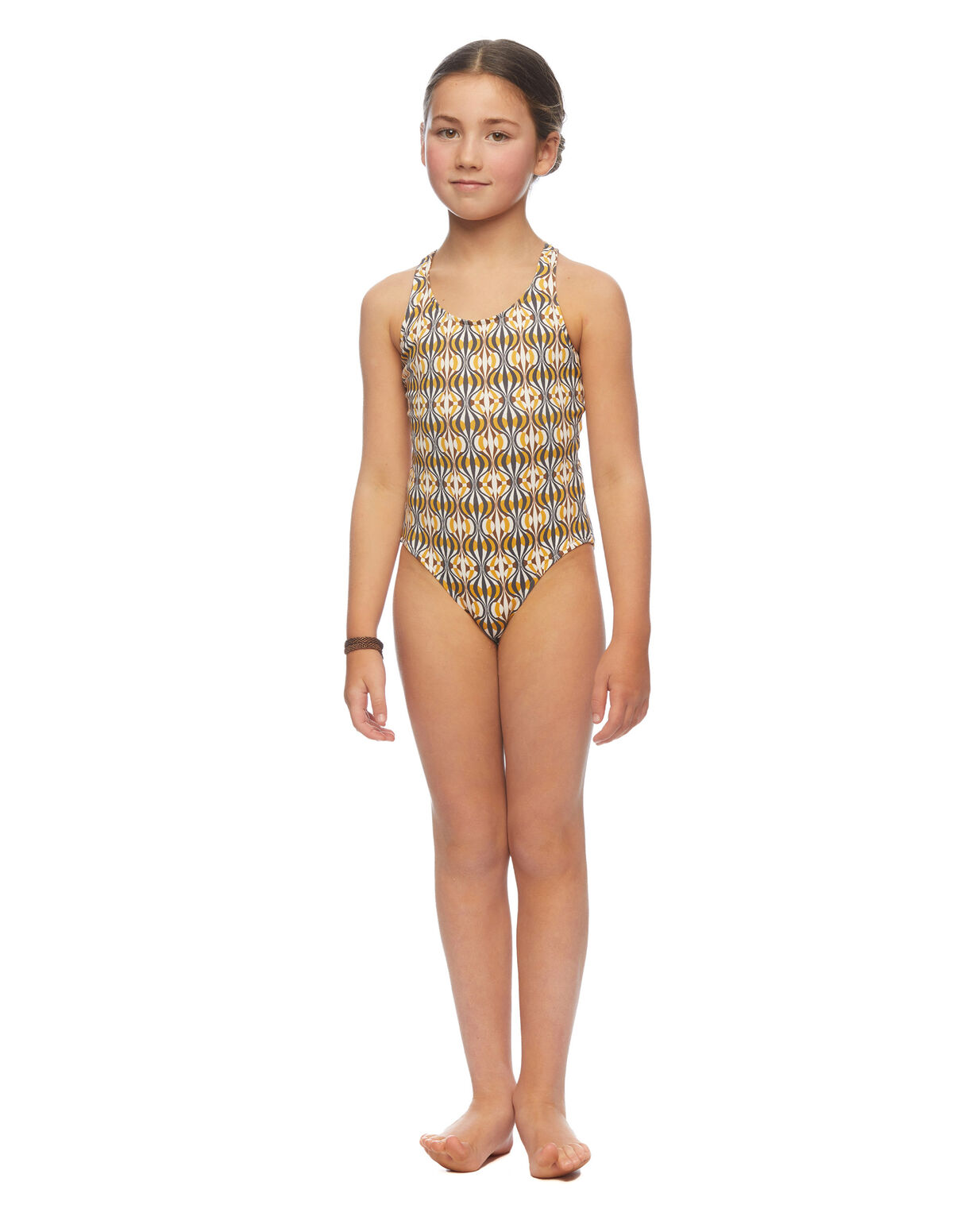 Mustard geometric print swimsuit - Swimwear - Nícoli