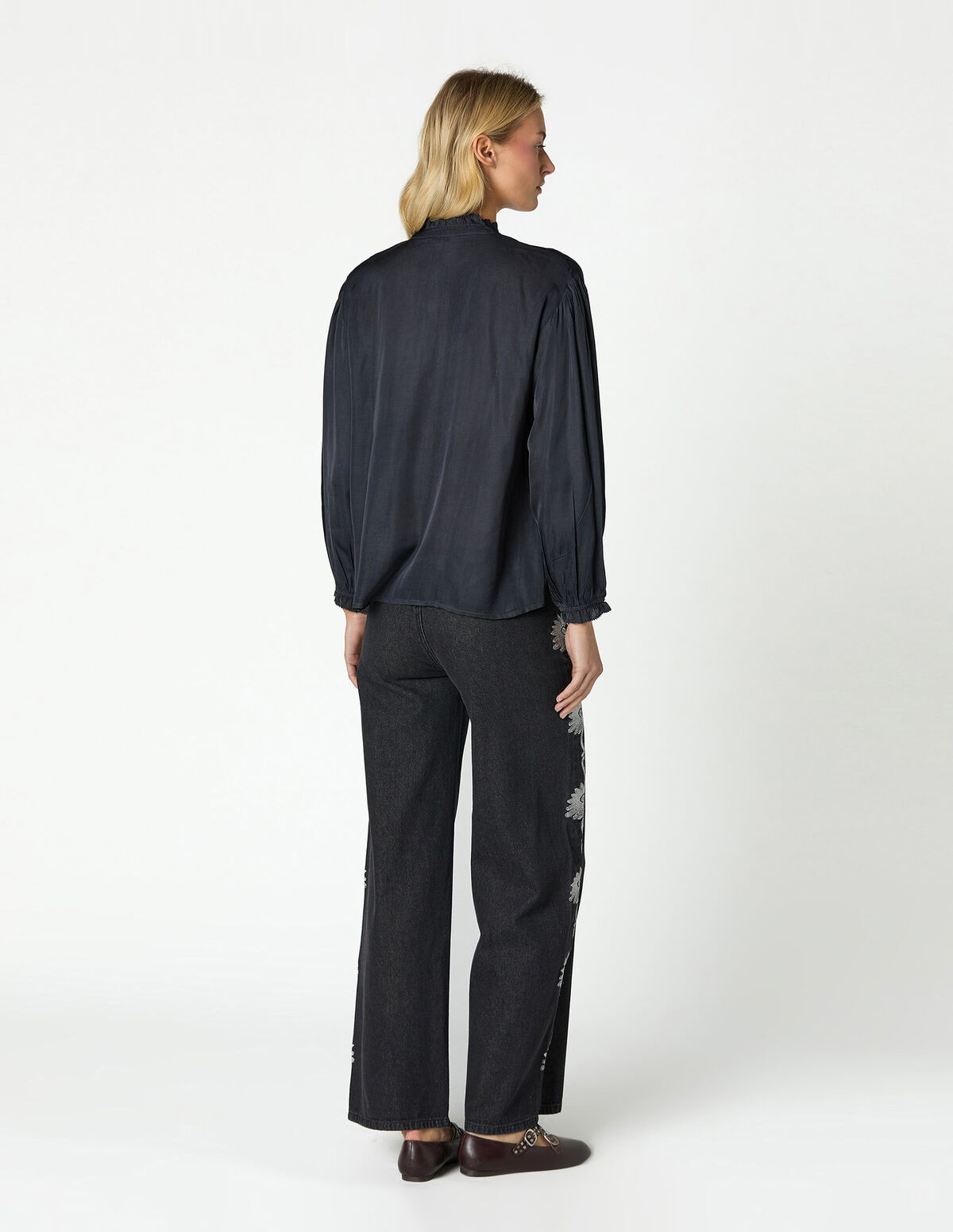 ANTHRACITE SATIN SHIRT