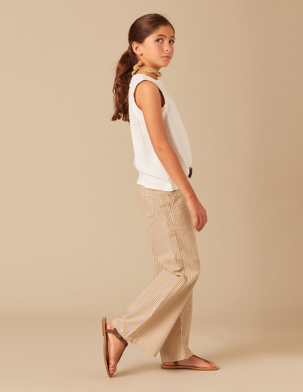 BROWN STRIPED TROUSERS