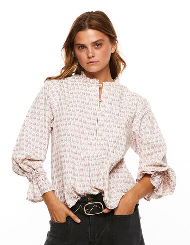 Berry print shirt with buttons - View all > - Nícoli