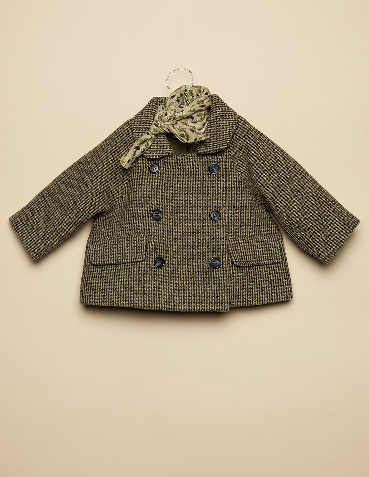 GREEN CHECKED COAT