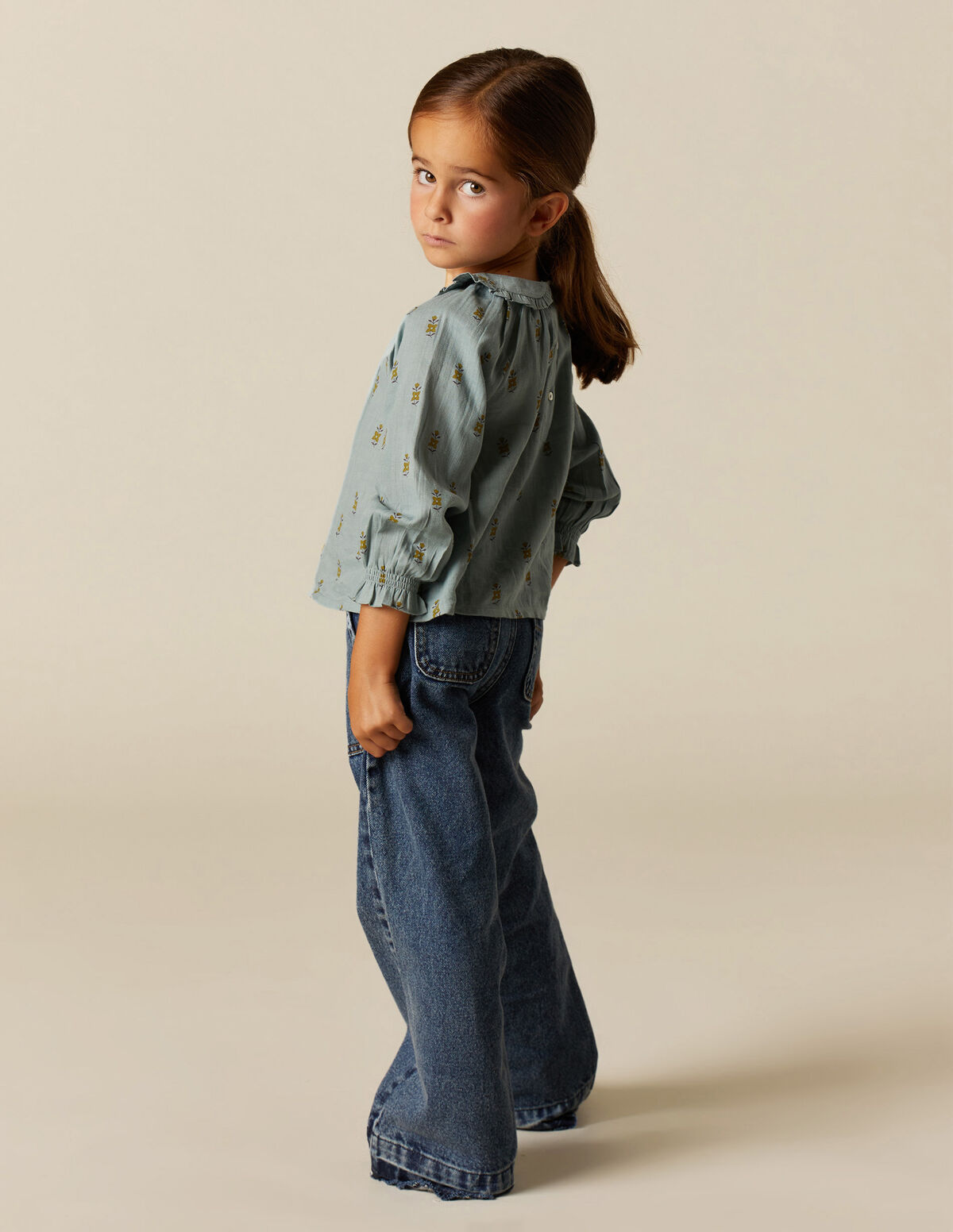 BLUE FLOWER PRINT SHIRT