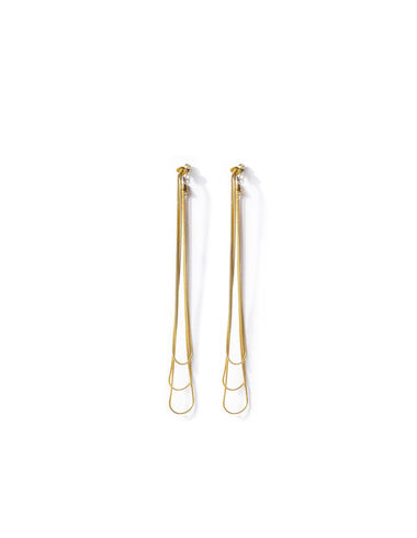 Gold triple chain earrings - Earrings - Nícoli