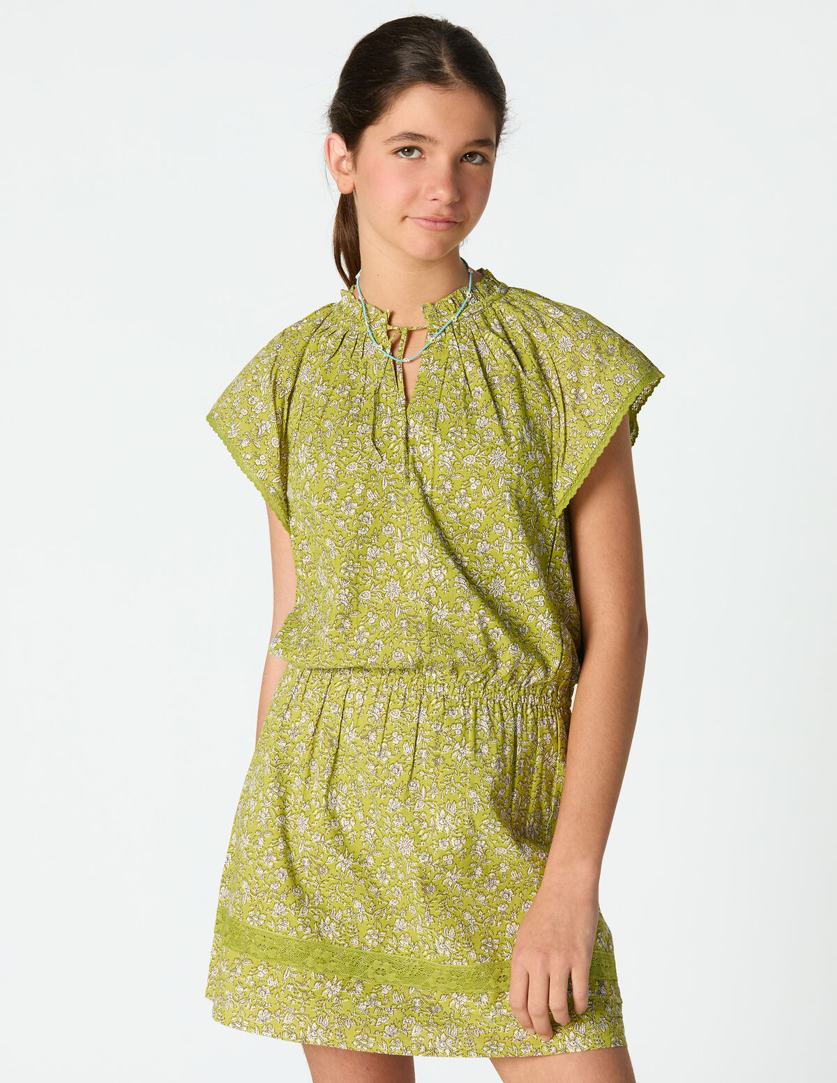 VESTIDO ESTAMPADO TECIDO ALGAE