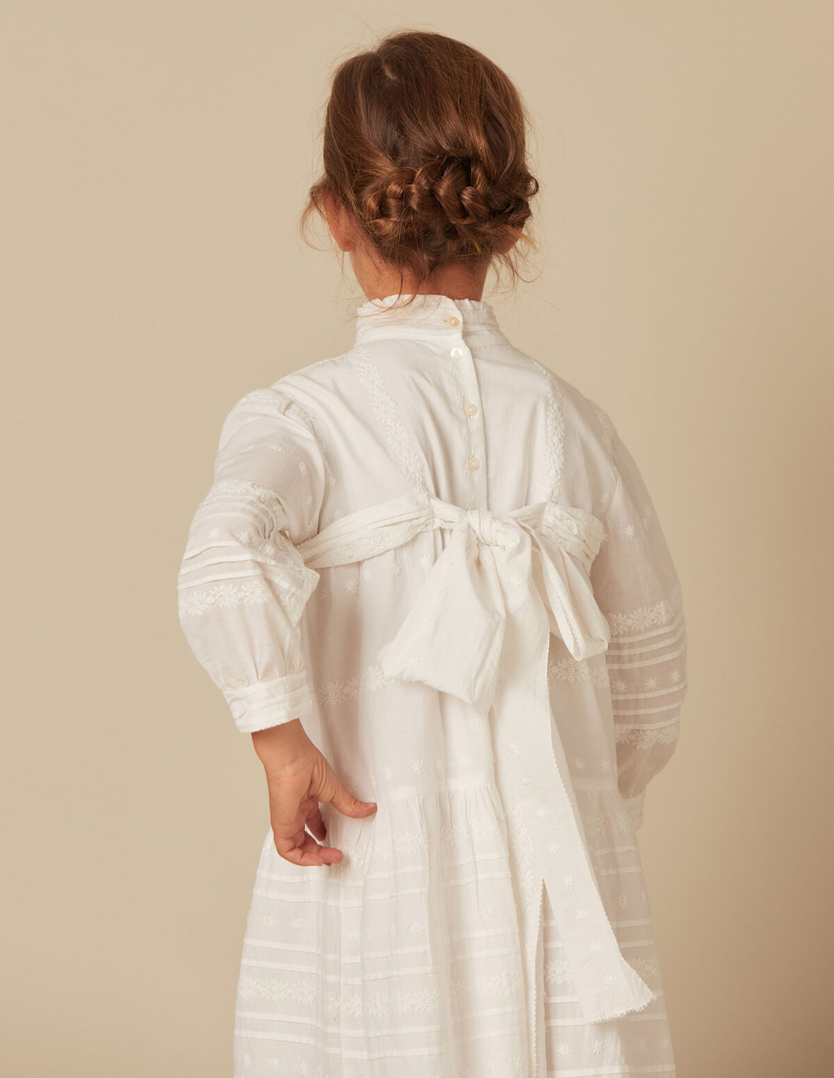 Robe Première Communion col perkins blanc