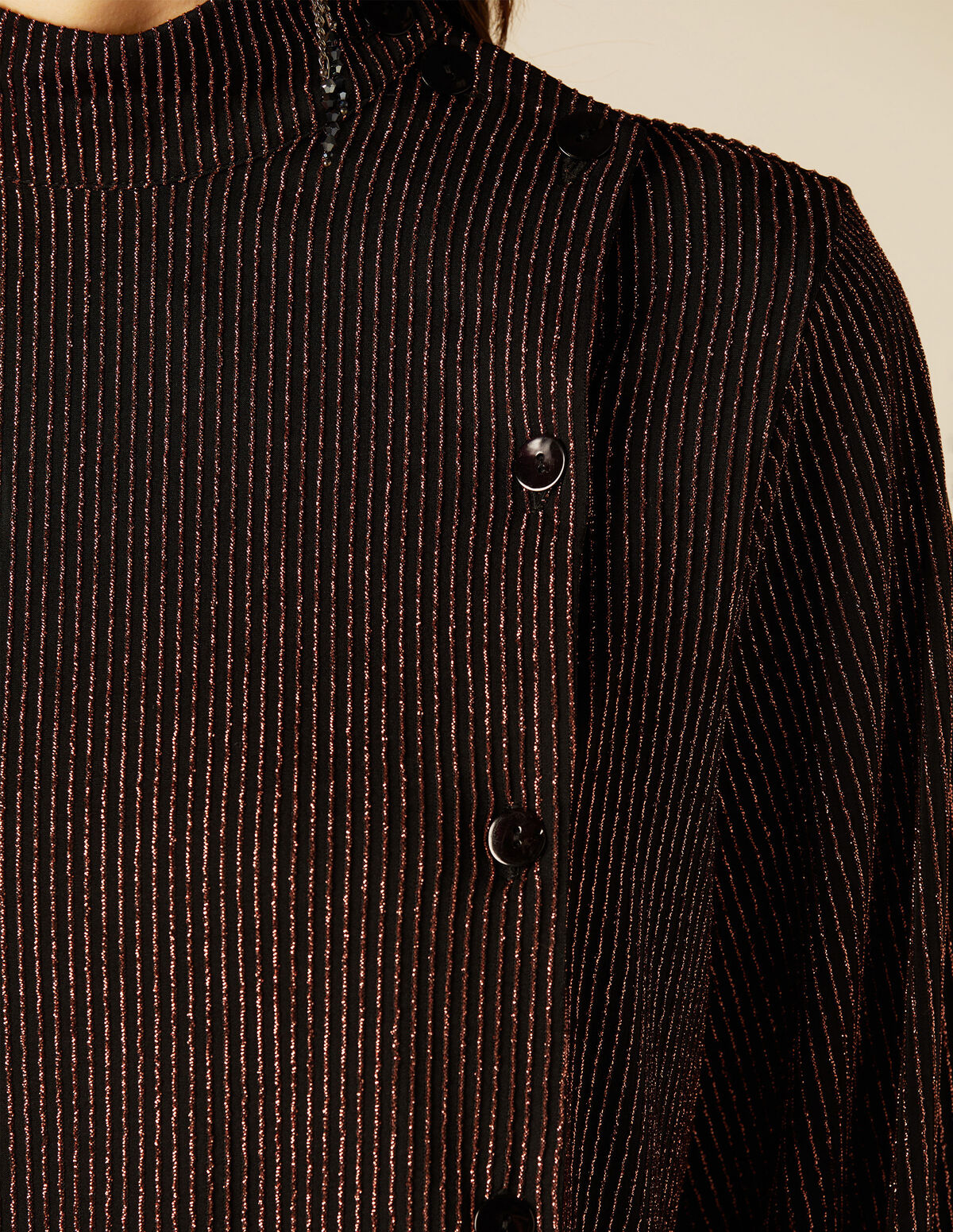 BROWN SHINY SHIRT