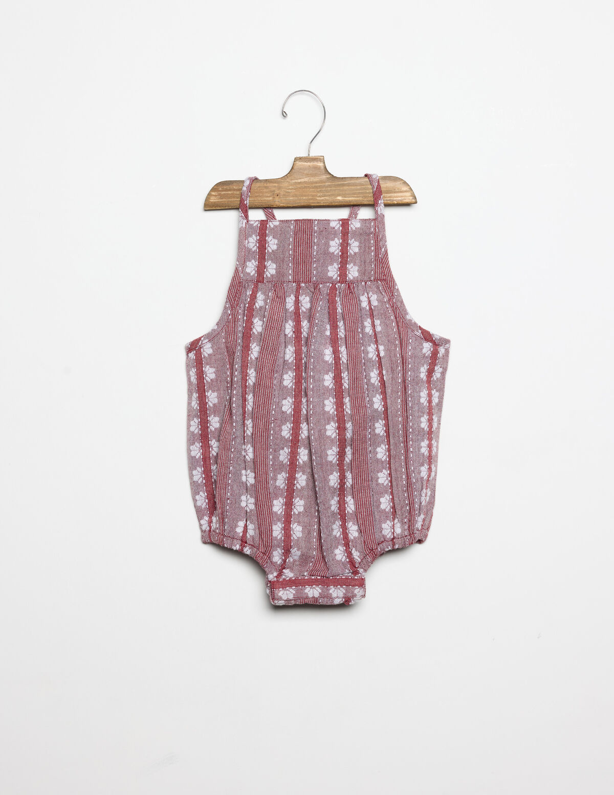 MAROON STRIPED PLAYSUIT