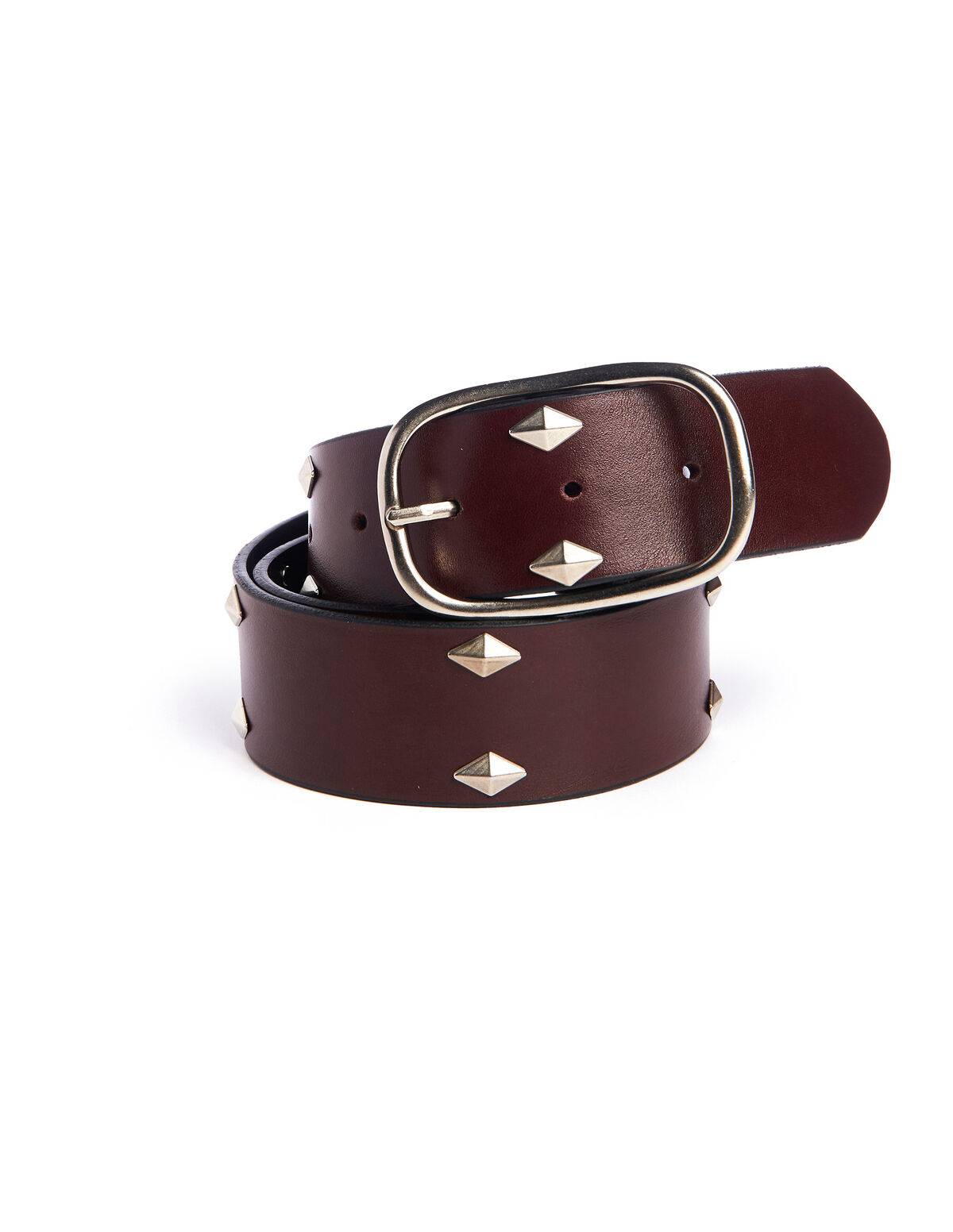 Brown leather diamonds belt silver buckle - View all - Nícoli