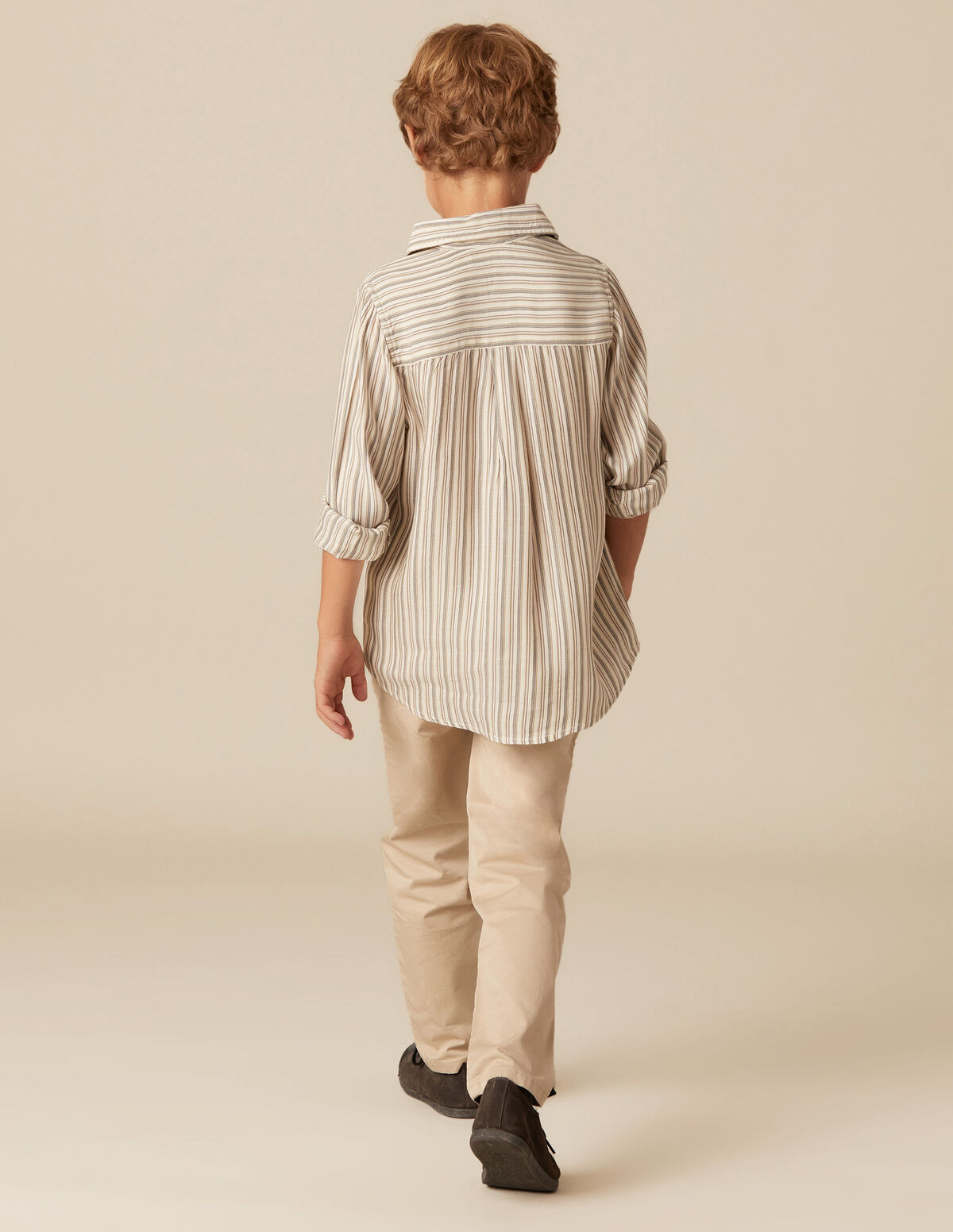 CHEMISE RAYURE BLEUE MOUTARDE