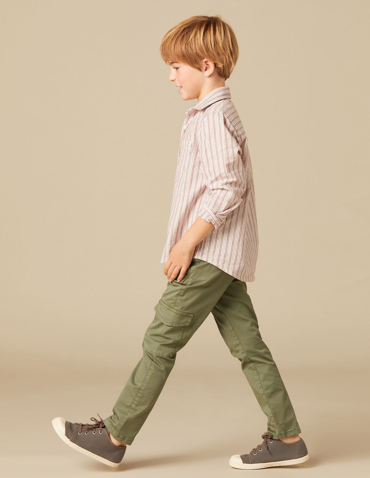 CHEMISE RAYÉE MARRON