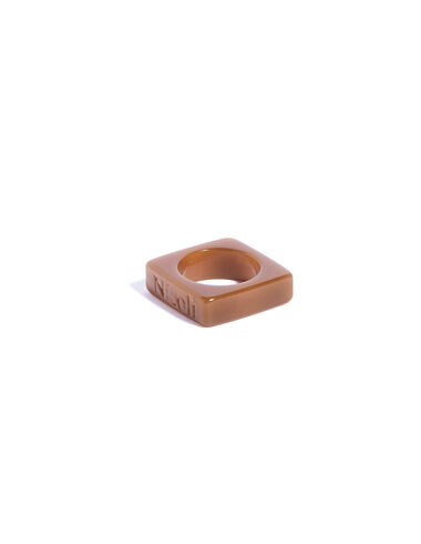 Brown resin square ring - View all > - Nícoli