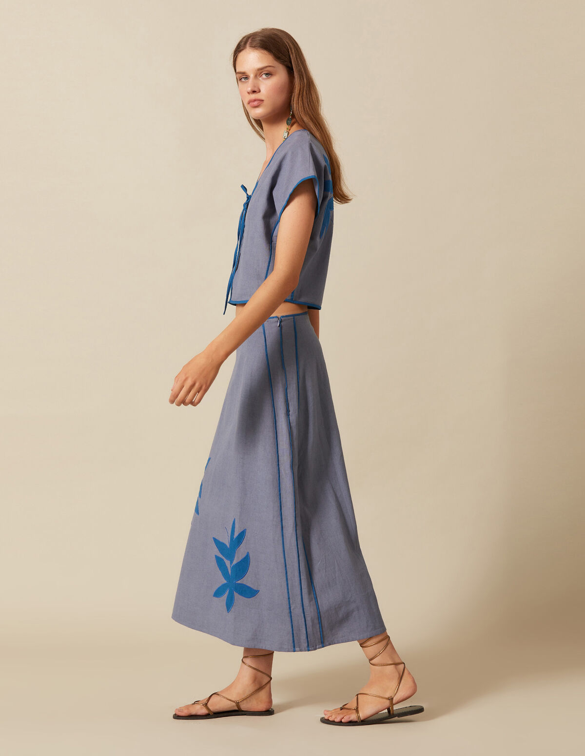 JUPE BLEUE FLEUR