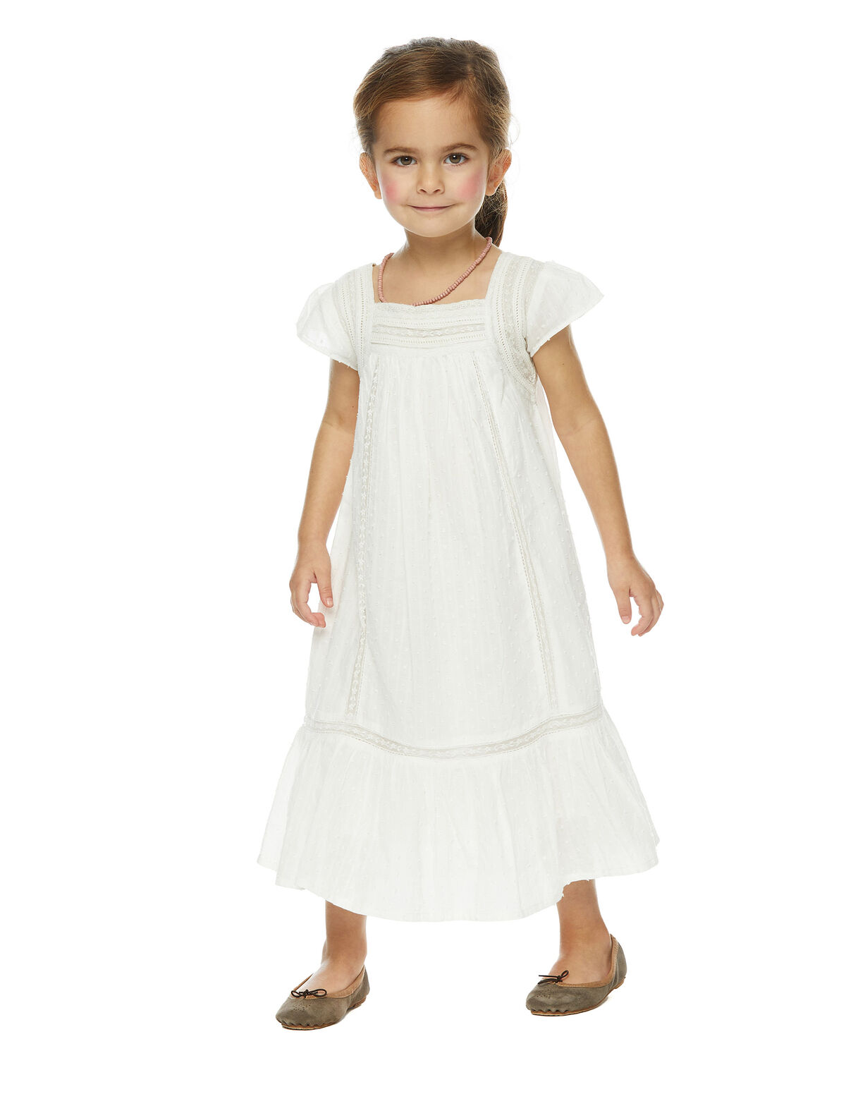 Long white dress with lace trimmings - Temporadas Anteriores - Nícoli