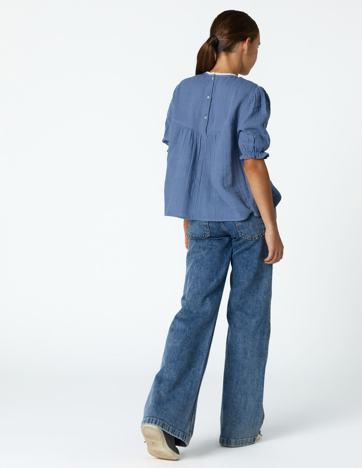 ANILINE BLUE EMBROIDERED SHIRT