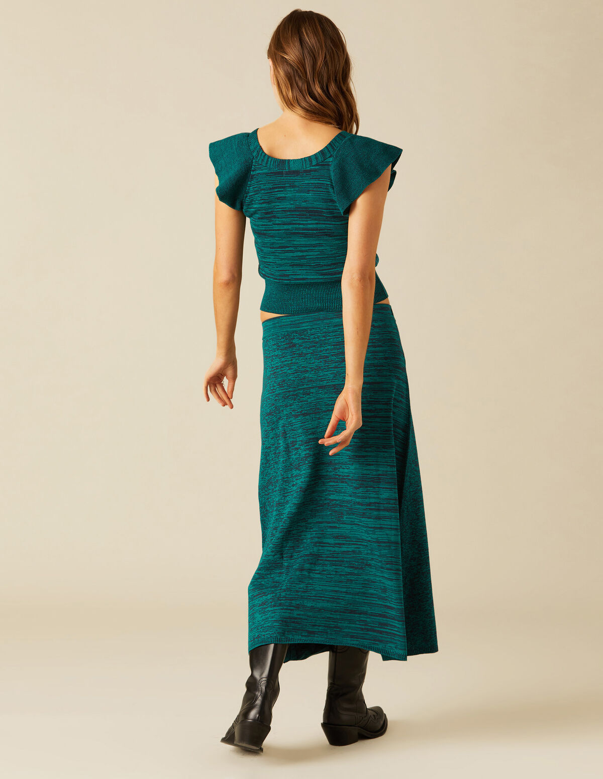 FALDA JASPEADA VERDE