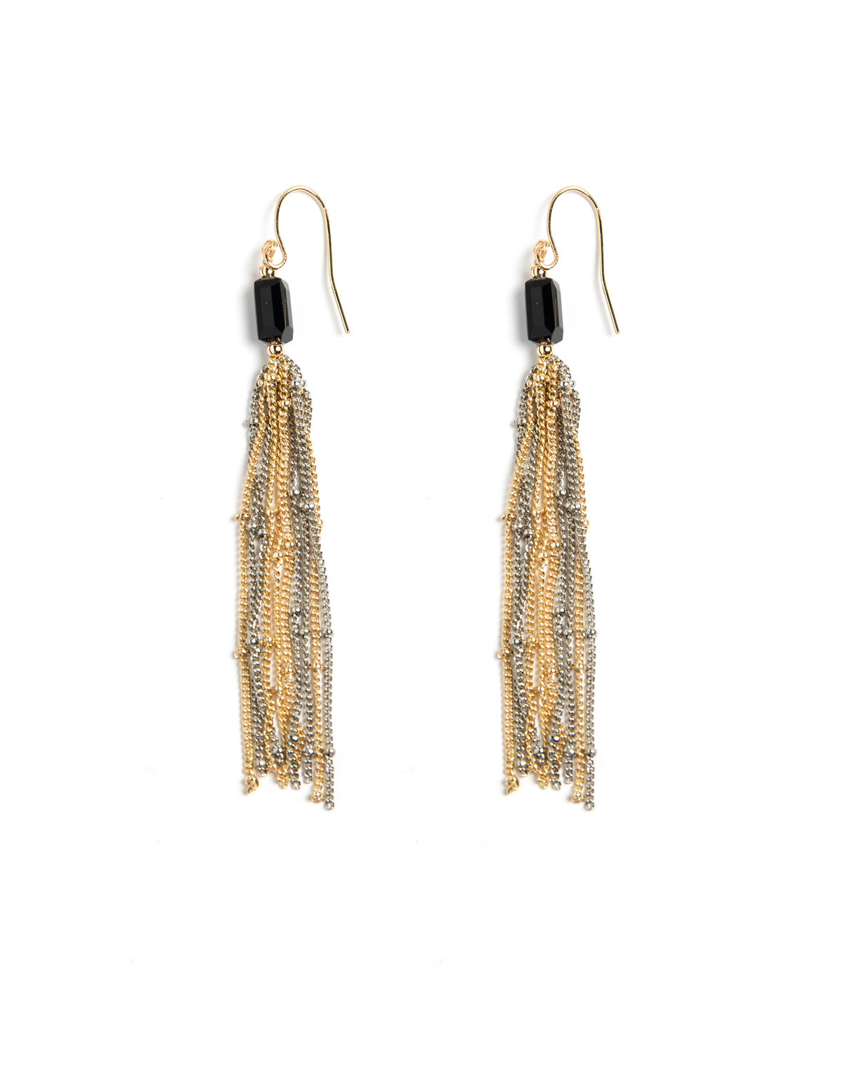GOLD CHAIN STONE EARRING