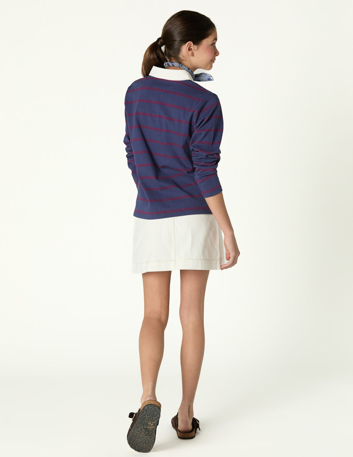 BLUE STRIPED POLO SWEATSHIRT