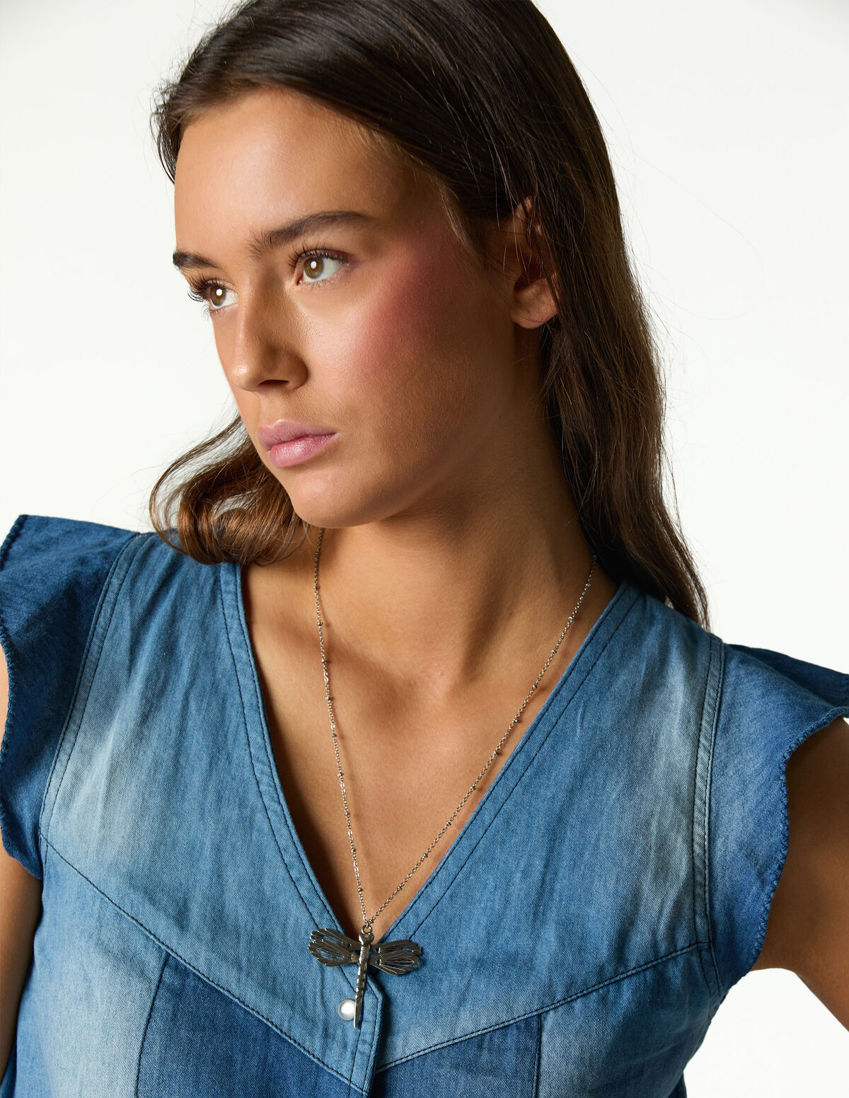 BLUE PATCHWORK DENIM TOP