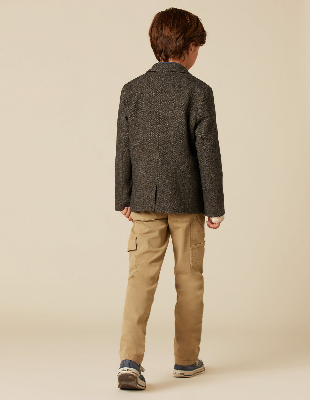 GREY HERRINGBONE BLAZER