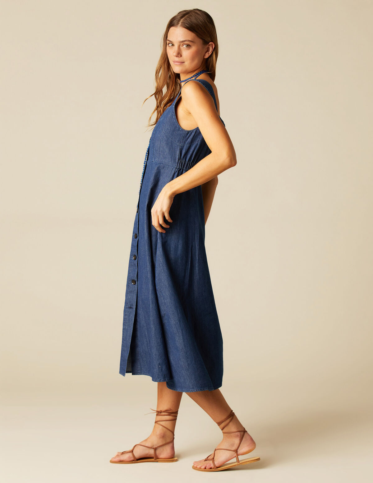 VESTIDO BOTONES VAQUERO