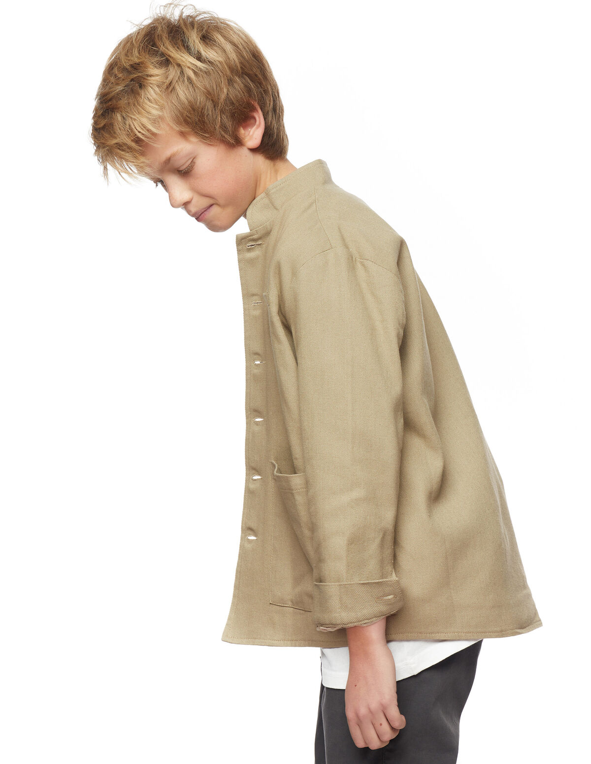 Chaqueta cuello mao arena