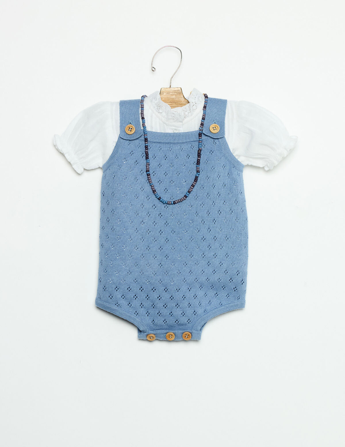 ANILINE BLUE KNIT PLAYSUIT