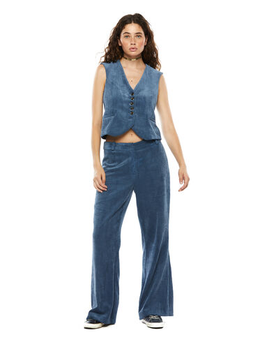 Blue corduroy wide leg trousers - View all > - Nícoli