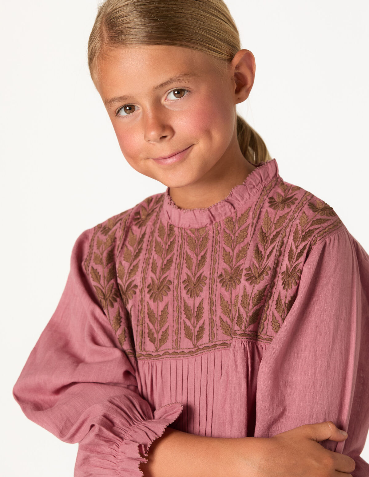 BLUSH EMBROIDERED SHIRT