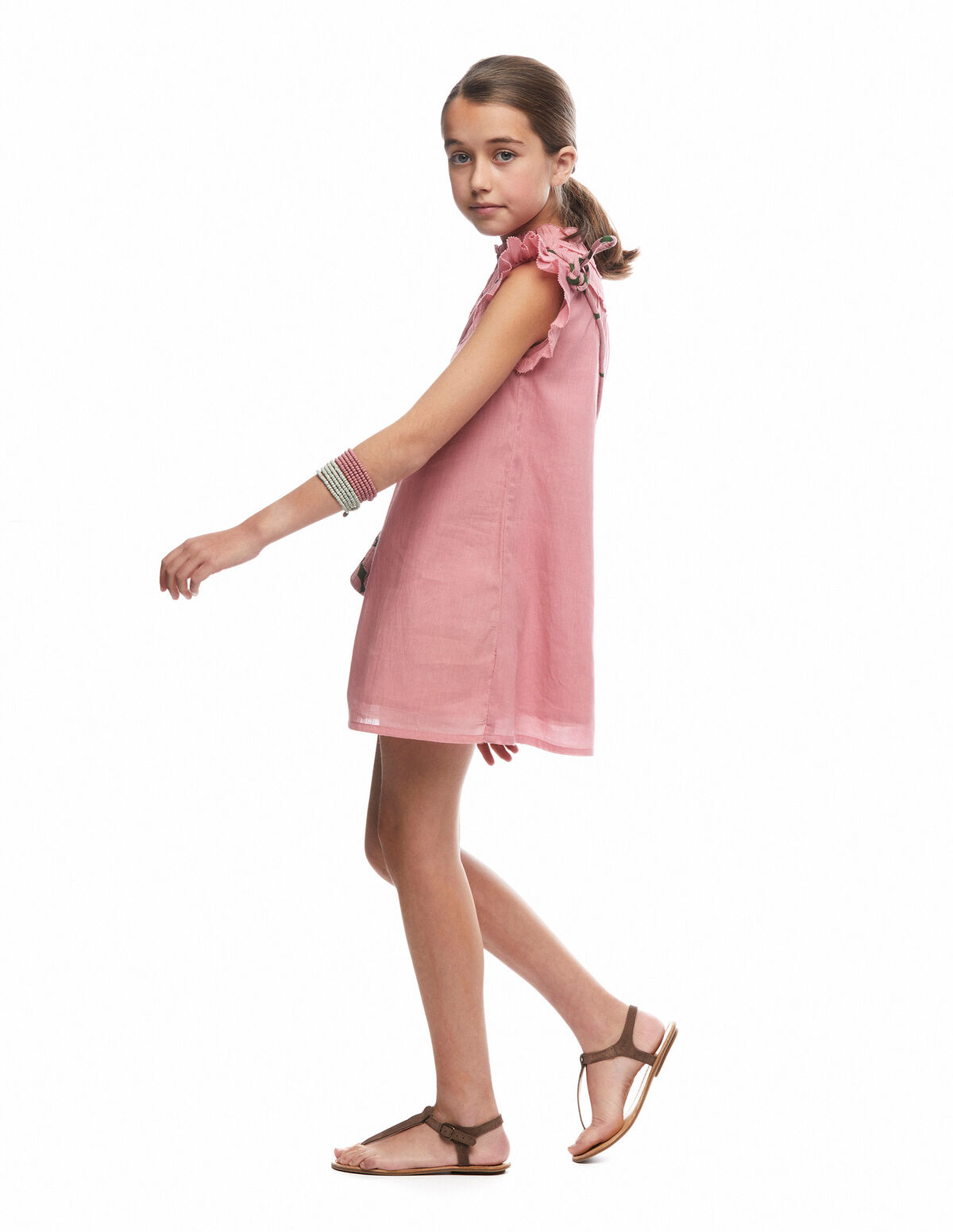 Vestido corte pico fresa