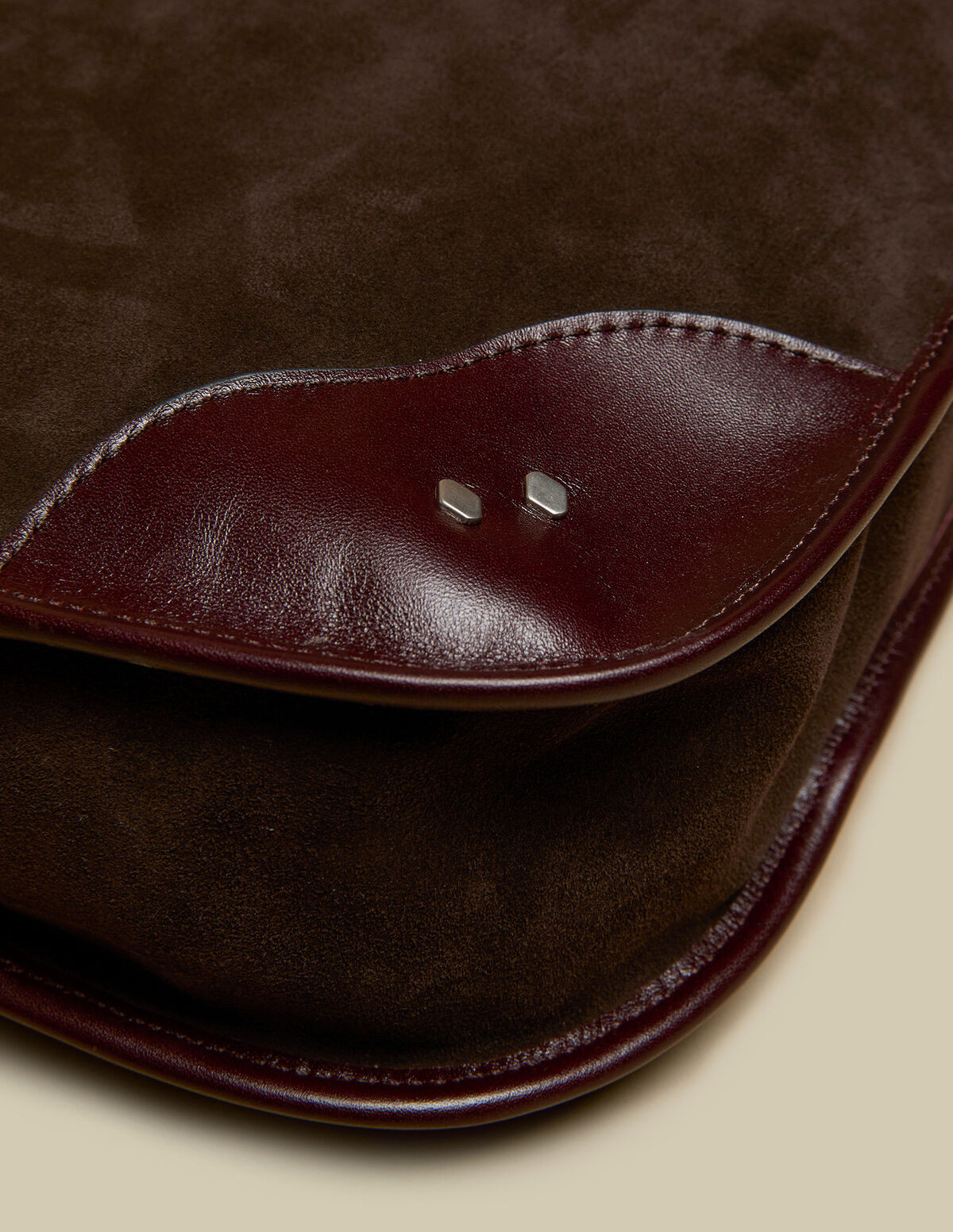 KHAKI SUEDE SHOPPING BAG