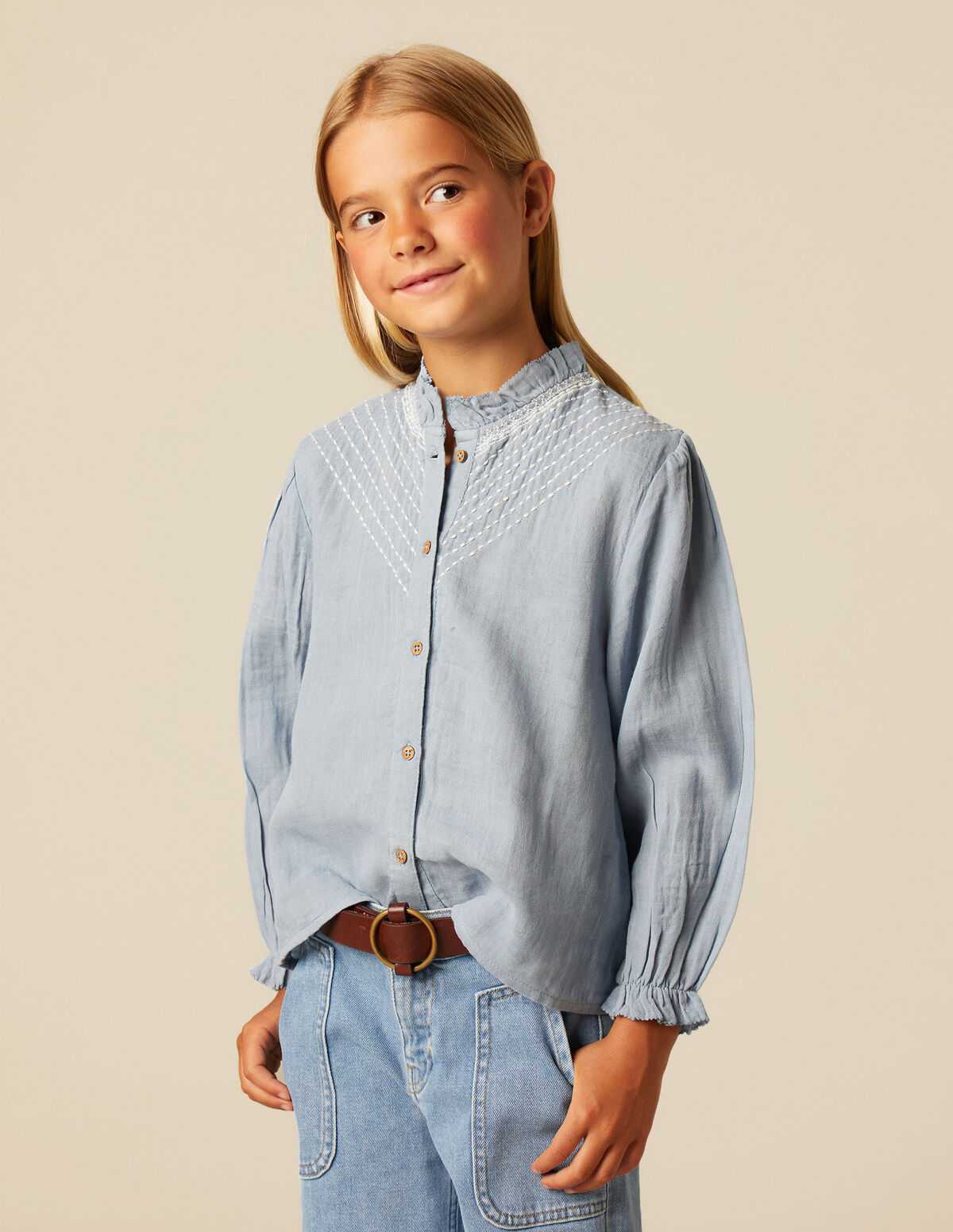 BLUE STITCHING SHIRT